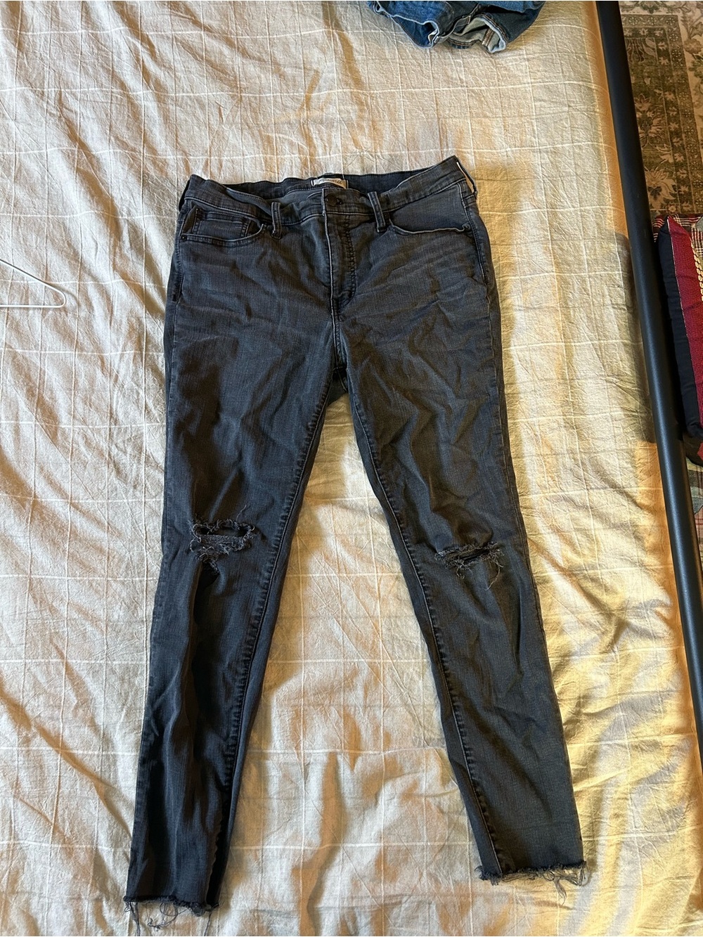 Madewell Black Distressed Skinny Jeans